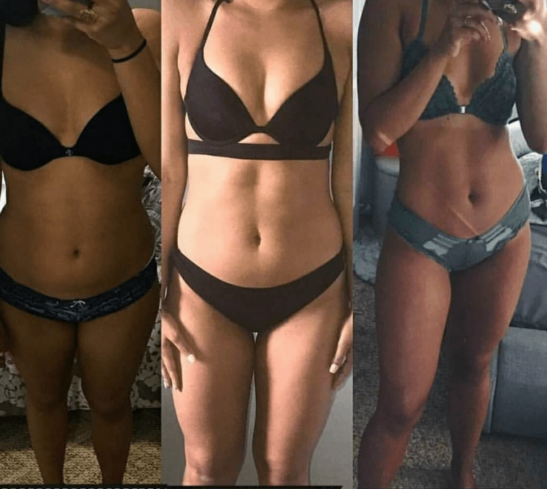 Cristiane Carvalho before and after her 12-week transformation